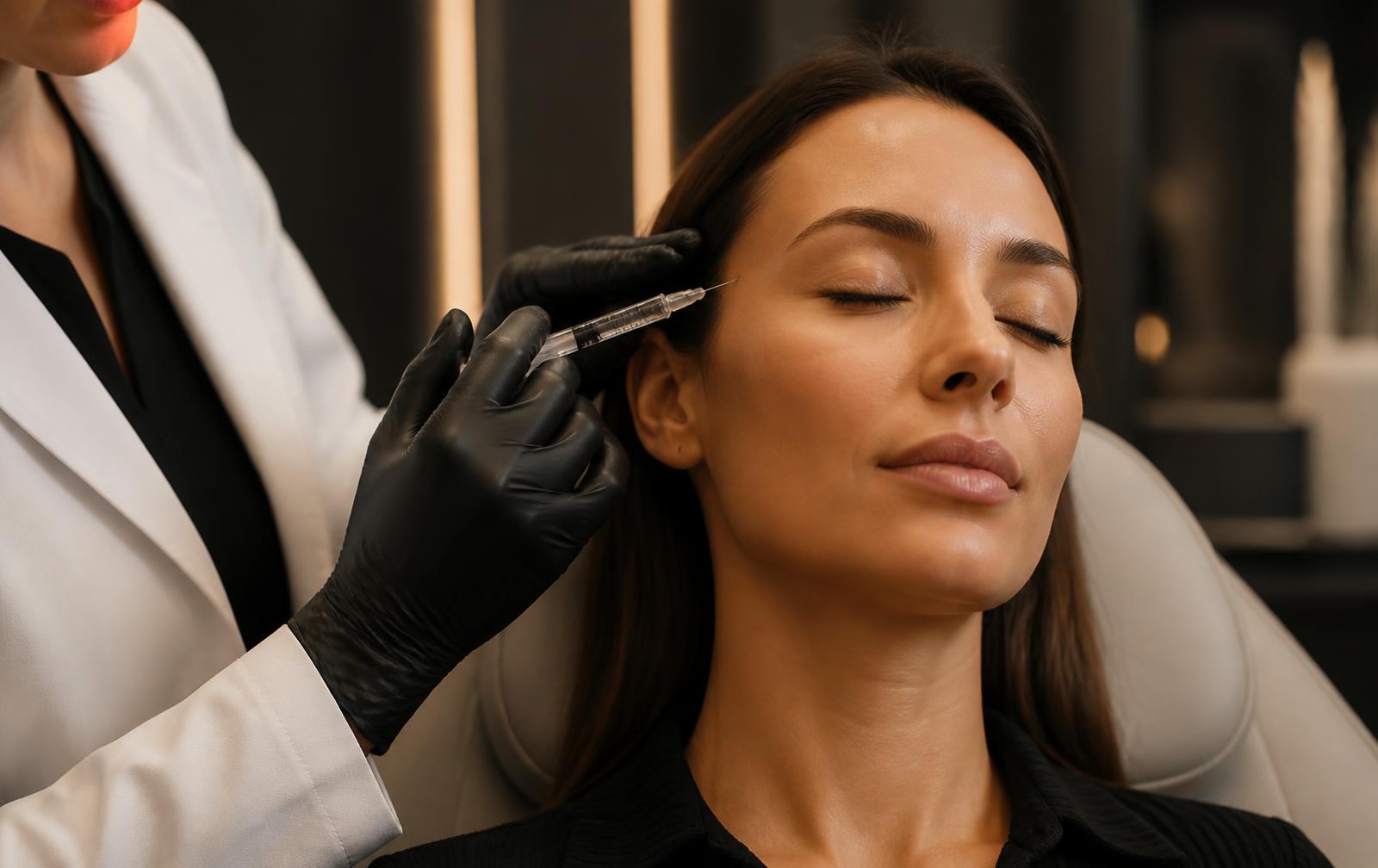 Credentialed injector administering a Botox treatment to a patient at THEIA Aesthetics in San Antonio